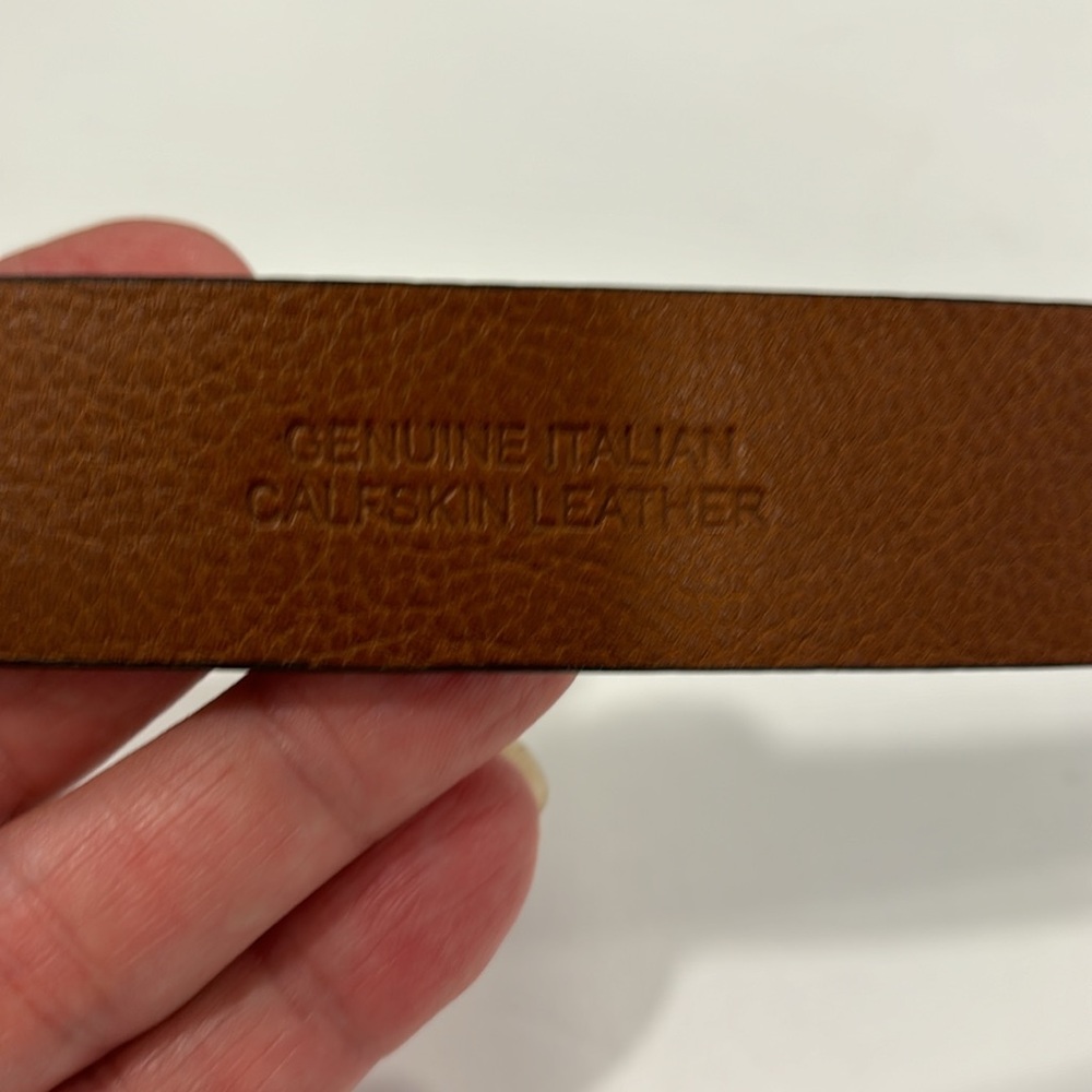 Johnston & Murphy Calfskin Leather Belt w/Silver Buckle Size 38 - Picture 6 of 10